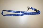 EDMONTON OILERS BLUE HOCKEY JERSEY LANYARD KEYCHAIN PASSHOLDER .. NHL . NEW