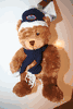 EDMONTON OILERS  PLUSH STUFFED BEAR ANIMAL WITH WINTER HAT .. NHL HOCKEY ..NEW