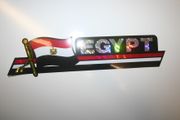 EGYPT COUNTRY FLAG LONG METALIC CAR AUTOMOBILE BUMPER STICKER DECAL EMBLEM .. NEW