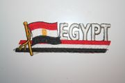 EGYPT COUNTRY FLAG WORD IRON ON PATCH CREST BADGE .. NEW