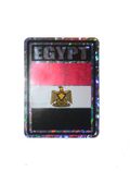 EGYPT SQUARE COUNTRY FLAG METALLIC BUMPER STICKER DECAL .. SIZE  3" X 4" INCHES .. NEW