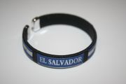 EL SALVADOR BLACK COUNTRY FLAG FLEXIBLE BRACELET WRISTBAND .. NEW