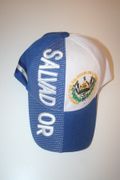 EL SALVADOR COUNTRY FLAG EMBOSSED EMBROIDERED ADULT HAT CAP .. NEW