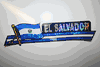 EL SALVADOR COUNTRY FLAG LONG METALIC CAR AUTOMOBILE BUMPER STICKER DECAL EMBLEM .. NEW