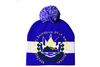 EL SALVADOR COUNTRY FLAG  TOQUE HAT WITH POM POM