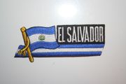 EL SALVADOR COUNTRY FLAG WORD IRON ON PATCH CREST BADGE .. NEW