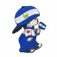 EL SALVADOR LITTLE BOY COUNTRY FLAG IRON ON EMBROIDERED PATCH CREST BADGE .. NEW