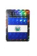 EL SALVADOR SQUARE COUNTRY FLAG METALLIC BUMPER STICKER DECAL .. SIZE 3" X 4" INCHES .. NEW