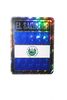 EL SALVADOR SQUARE COUNTRY FLAG METALLIC BUMPER STICKER DECAL .. SIZE 3" X 4" INCHES .. NEW