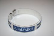 EL SALVADOR WHITE COUNTRY FLAG FLEXIBLE BRACELET WRISTBAND .. NEW