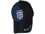 ENGLAND BLACK WITH BLUE STRIPES  FLEXFIT HAT CAP .. FIFA SOCCER WORLD CUP .. NEW