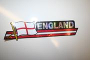 ENGLAND COUNTRY FLAG LONG METALIC CAR AUTOMOBILE BUMPER STICKER DECAL EMBLEM .. FIFA WORLD CUP SOCCER FOOTBALL .. NEW