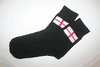 ENGLAND COUNTRY FLAG PAIR OF BLACK HIGH QUALITY SOCKS .. 2 SIZES AVAILABLE ... MENS & WOMENS ... NEW IN PACKAGE