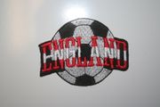 ENGLAND SOCCER BALL FOOTBALL IRON-ON PATCH CREST BADGE .. NEW