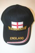 ENGLAND ST GEORGES CROSS BLACK COUNTRY FLAG HAT CAP FIFA WORLD CUP SOCCER FOOTBALL  