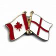 ENGLAND ST GEORGES CROSS / CANADA COUNTRY FLAG SMALL METAL FRIENDSHIP LAPEL PIN BADGE .. NEW