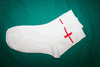 ENGLAND ST GEORGES CROSS COUNTRY FLAG PAIR OF WHITE HIGH QUALITY DRESS SOCKS ... 2 SIZES AVAILABLE ... MEN'S & WOMEN'S ... NEW IN PACKAGE