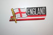 ENGLAND ST GEORGES CROSS COUNTRY FLAG WORD IRON ON PATCH CREST BADGE .. NEW