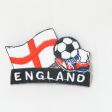 ENGLAND ST GEORGES CROSS SOCCER BALL FOOTBALL IRON ON EMBROIDERED PATCH CREST BADGE .. NEW