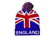ENGLAND UNITED KINGDOM COUNTRY FLAG TOQUE HAT WITH POM POM