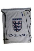 ENGLAND WHITE BLUE TITLE DRAWSTRING KNAPSACK BAG .. 13" X 17" INCHES .. HIGH QUALITY .. NEW