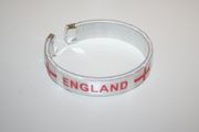 ENGLAND WHITE COUNTRY FLAG FLEXIBLE C BRACELET WRISTBAND .. ST GEORGES CROSS .. NEW