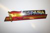 ESPANA COUNTRY FLAG LONG METALIC CAR AUTOMOBILE BUMPER STICKER DECAL ... FIFA WORLD CUP SOCCER FOOTBALL SPAIN .. NEW