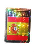 ESPANA SQUARE COUNTRY FLAG METALLIC BUMPER STICKER DECAL .. SIZE 3" X 4" INCHES .. NEW
