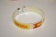 ESPANA WHITE COUNTRY FLAG FLEXIBLE BRACELET WRISTBAND ... FIFA WORLD CUP SOCCER FOOTBALL ...NEW