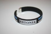 ESTONIA BLACK COUNTRY FLAG FLEXIBLE BRACELET WRISTBAND .. NEW