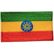 ETHIOPIA COUNTRY FLAG SMALL IRON ON PATCH CREST BADGE .. NEW
