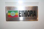 ETHIOPIA COUNTRY FLAG SMALL METAL LICENSE PLATE STICKER DECAL EMBLEM .. NEW