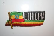 ETHIOPIA COUNTRY FLAG WORD IRON ON PATCH CREST BADGE .. NEW