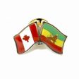 ETHIOPIA LION OF JUDAH / CANADA COUNTRY FLAG SMALL METAL FRIENDSHIP  LAPEL PIN BADGE .. NEW