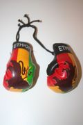 ETHIOPIA LION OF JUDAH COUNTRY FLAG PAIR OF MINIATURE BOXING GLOVES .. NEW