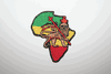 ETHIOPIA LION OF JUDAH COUNTRY FLAG SHAPED EMBROIDERED IRON ON PATCH CREST BADGE .. NEW