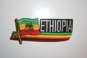 ETHIOPIA LION OF JUDAH COUNTRY FLAG WORD IRON ON PATCH CREST BADGE .. NEW