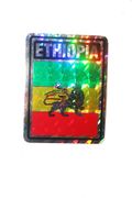 ETHIOPIA SQUARE COUNTRY FLAG METALLIC BUMPER STICKER DECAL .. SIZE 3" X 4" INCHES .. NEW