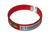 ETHIOPIA RED COUNTRY FLAG C' BRACELET WRISTBAND