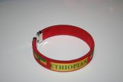 ETHIOPIAN RED  COUNTRY FLAG FLEXIBLE BRACELET WRISTBAND .. NEW