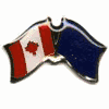 EUROPEAN UNION / CANADA FLAG SMALL METAL FRIENDSHIP LAPEL PIN BADGE .. NEW
