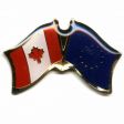 EUROPEAN UNION / CANADA FLAG SMALL METAL FRIENDSHIP LAPEL PIN BADGE .. NEW