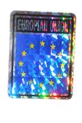 EUROPEAN UNION SQUARE COUNTRY FLAG METALLIC BUMPER STICKER DECAL .. SIZE 3" X 4" INCHES .. NEW