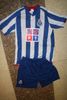 FCP PORTO PORTUGAL FOOTBALL CLUB BLUE AND WHITE STRIPED JERSEY WITH BLUE SHORTS .. NEW