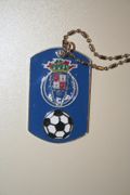 FCP PORTO PORTUGAL THICK BLUE DOG TAG FOOTBALL NECKLACE .. NEW