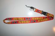 FERRARI RACING FLAG RED LANYARD KEYCHAIN PASSHOLDER ... NEW