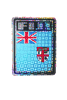 FIJI SQUARE COUNTRY FLAG METALLIC BUMPER STICKER DECAL .. SIZE 3" X 4" INCHES .. NEW