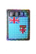 FIJI SQUARE COUNTRY FLAG METALLIC BUMPER STICKER DECAL .. SIZE 3" X 4" INCHES .. NEW