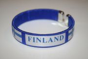 FINLAND COUNTRY FLAG FLEXIBLE METAL NYON BRACELET ... NEW
