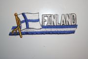 FINLAND COUNTRY FLAG WORD IRON ON PATCH CREST PATCH .. NEW